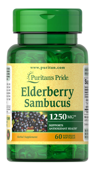 Elderberry Sambucus 1250 mg 60  Softgels 31240 - 31240