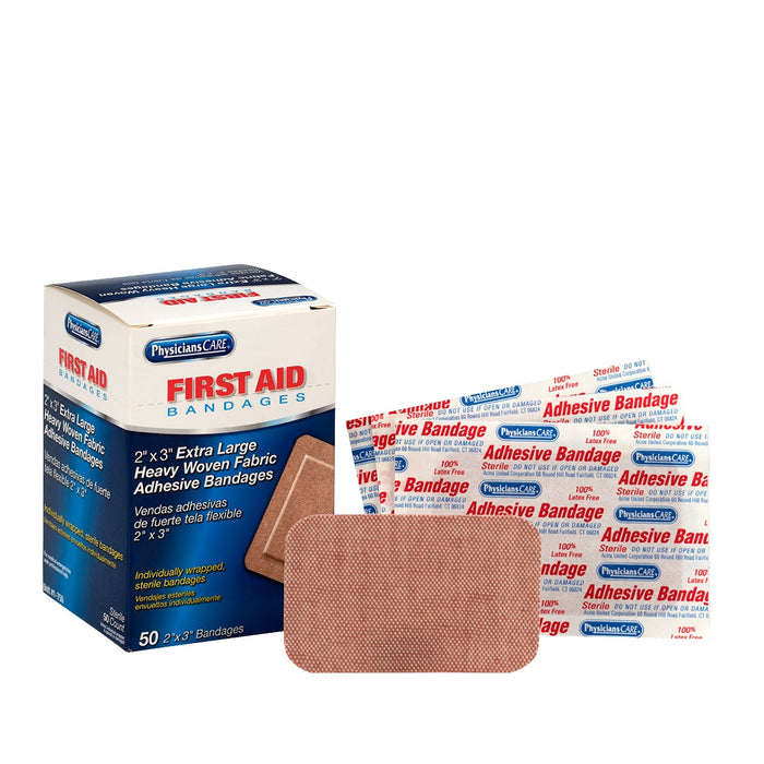 2"x3" Heavy Woven Fabric Bandages, 50/box