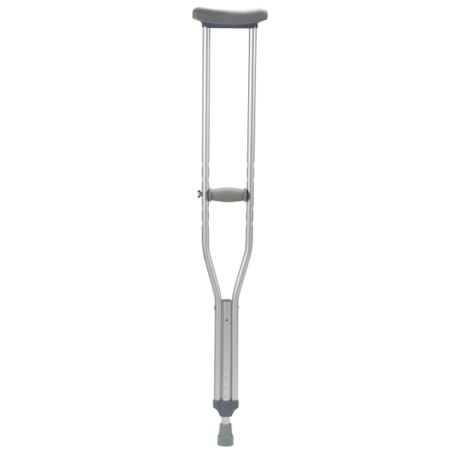 Aluminum Crutches - Tall, Silver (5'10" - 6'6") - 10103-8