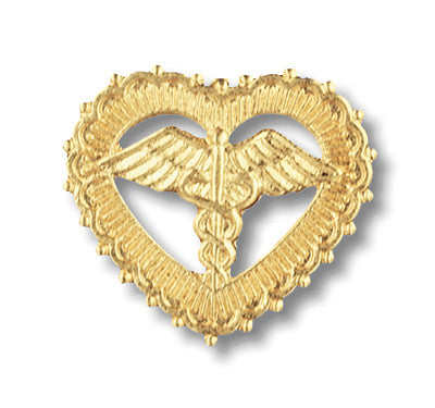 CADUCEUS/HEART PIN