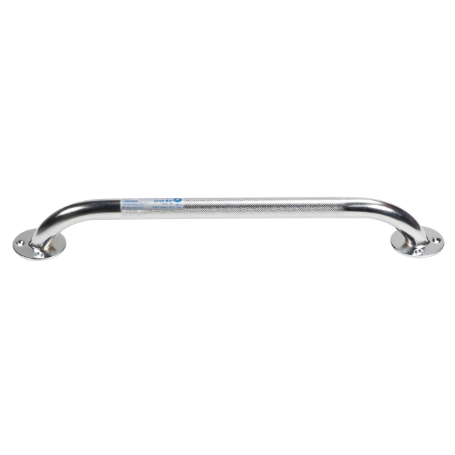 Chrome Knurled Grab Bar - 16"  Silver - 10301-3