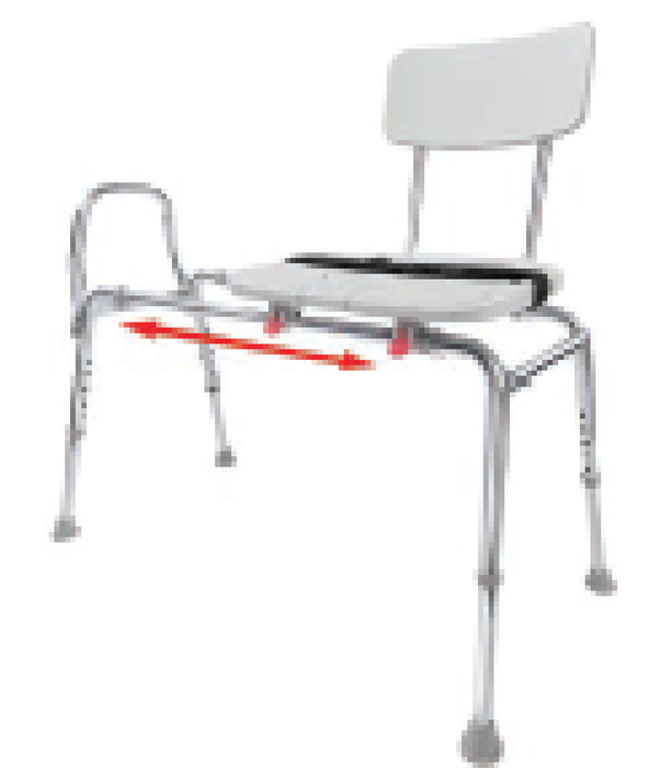 Molded Sliding Transfer Bench with Swivel Seat