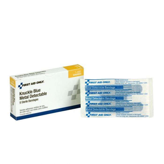 Blue Metal Detectable Fabric Knuckle Bandages, 1500/box