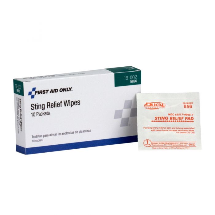 Sting Relief Wipes, 10/box