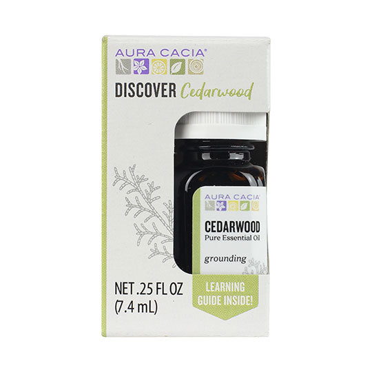 Aura Cacia Discover Cedarwood Essential Oil .25 fl. oz. boxed - 190851