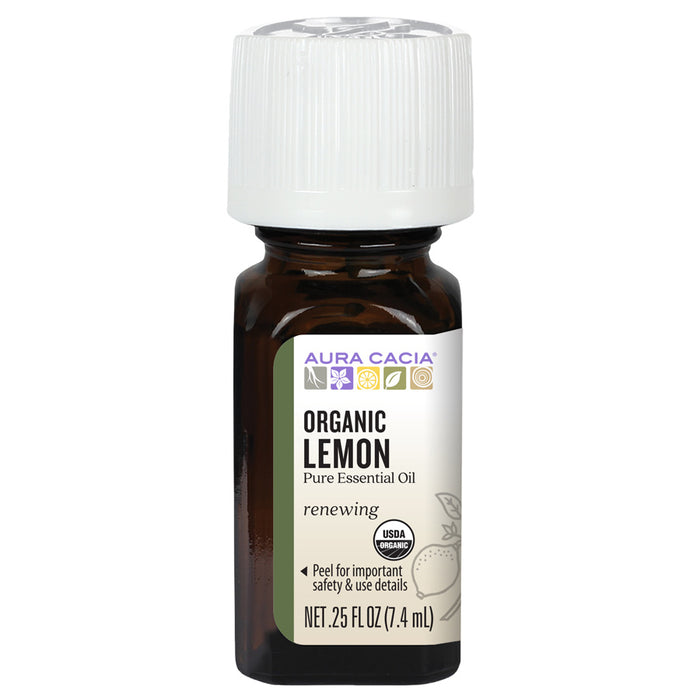 Aura Cacia Organic Lemon Essential Oil 0.25 fl. oz. - 190810