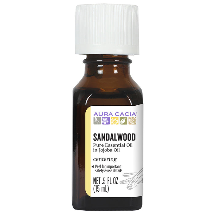 Aura Cacia Sandalwood (in jojoba oil) 0.5 fl. oz. - 191225