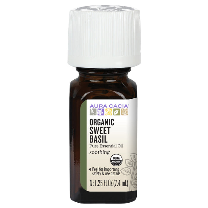 Aura Cacia Organic Sweet Basil Essential Oil 0.25 fl. oz. - 190816