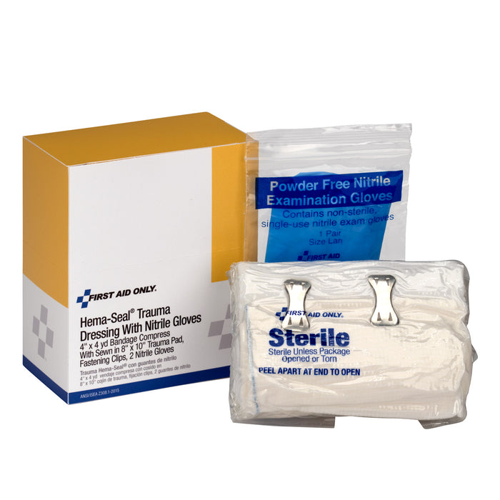 Hema-Flex 5"x9" Bandage Compress, 2 Nitrile Gloves
