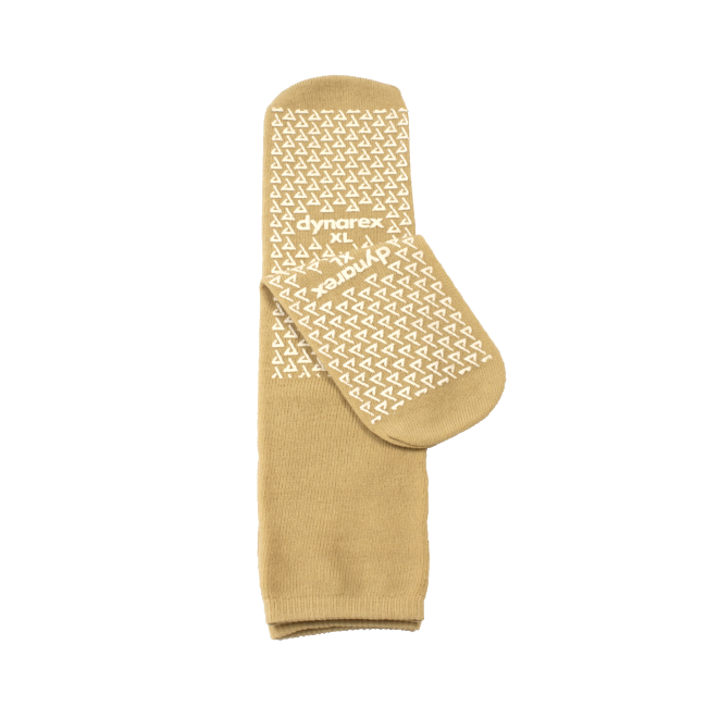 Double Sided Slipper Socks, Beige, XL - 2193