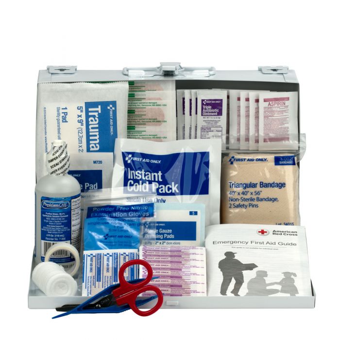 25 Person First Aid Kit, Metal Case