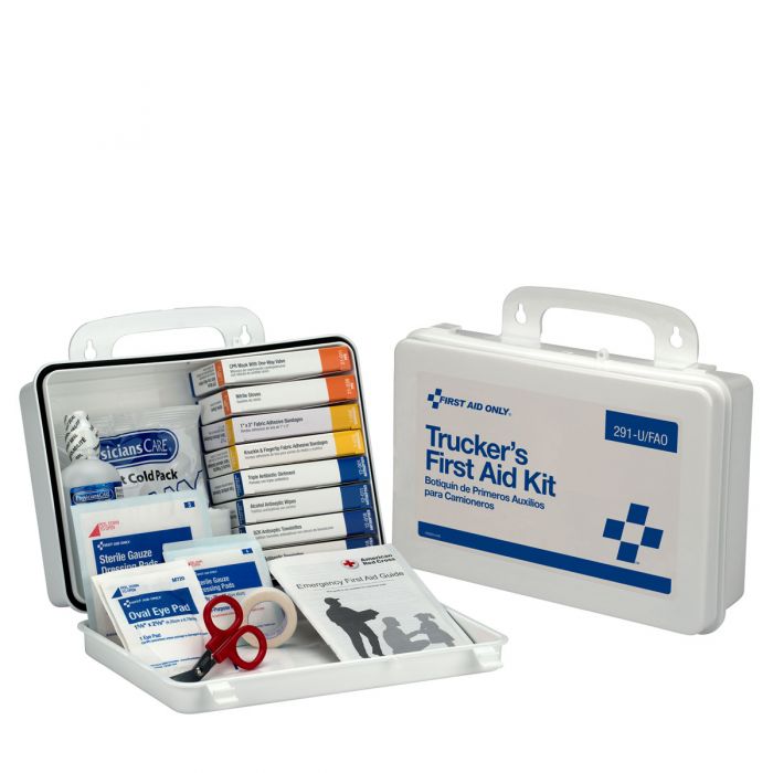 16 Unit Truckers First Aid Kit, Plastic Case