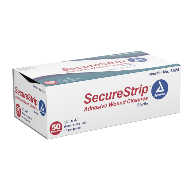 SecureStrip Adhesive Wound Closures - Sterile, 1/4" x 4", 10/PK - 3524