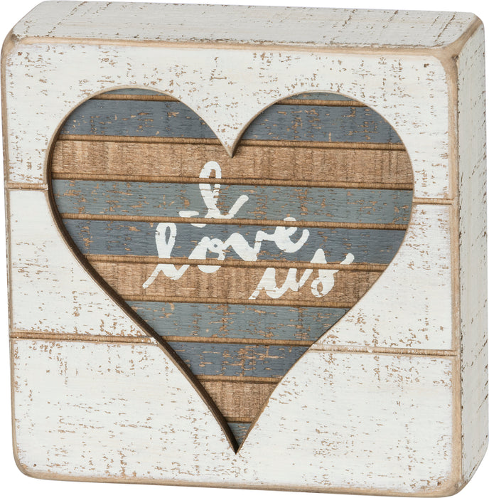 Slat Box Sign, Love Us - 38234