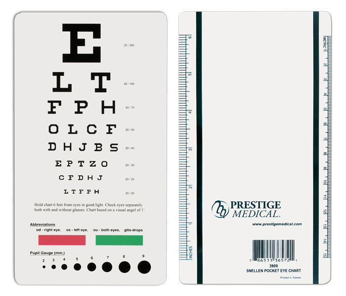 SNELLEN POCKET EYE CHART-BULK