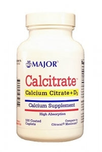 Calcitrate, Vitamin D, Tablets, 100s, Compare to Citracal + D, NDC# 00904-5272-70, 062992 - 62992