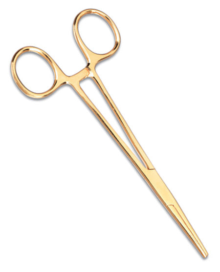 5.5 IN GOLD PLATED KELLY FORCEPS- BULK
