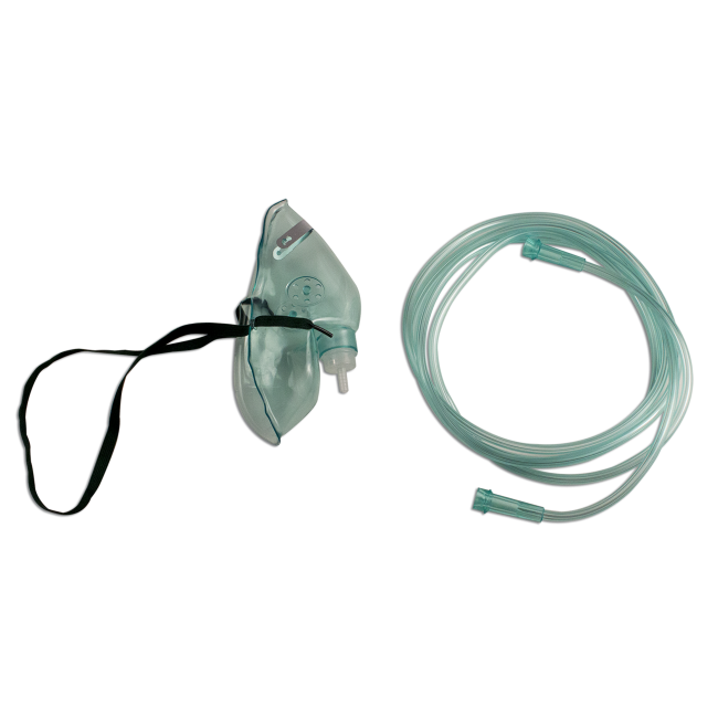 Oxygen Mask Elong, Adult Med Concentrate  7ft - EACH - 5302