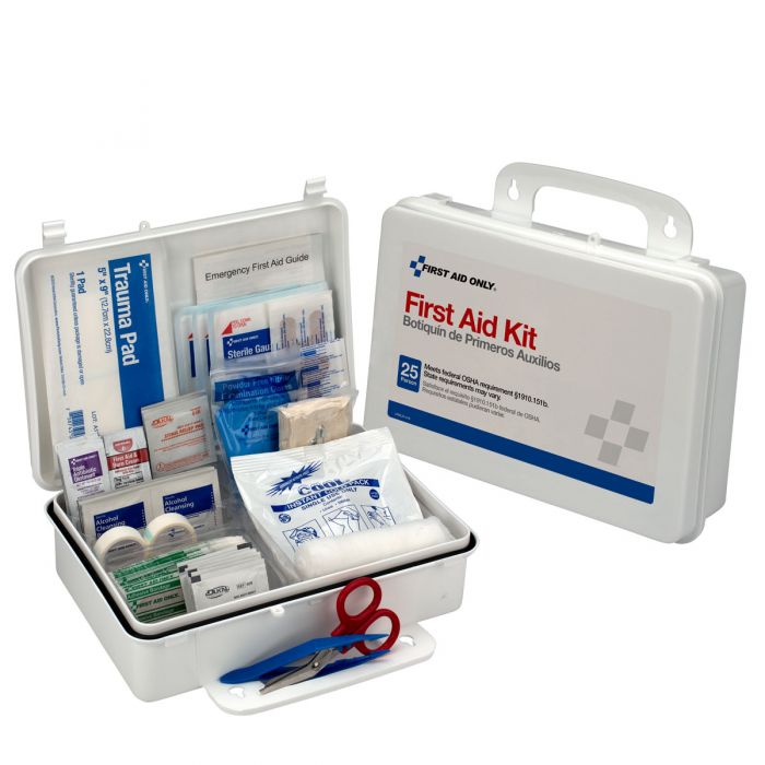 25 Person First Aid Kit, Plastic Case