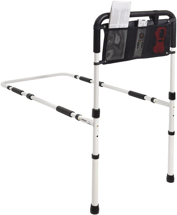 Endurance Height Adjustable Hand Bed Rail with Floor Supports and Pouch