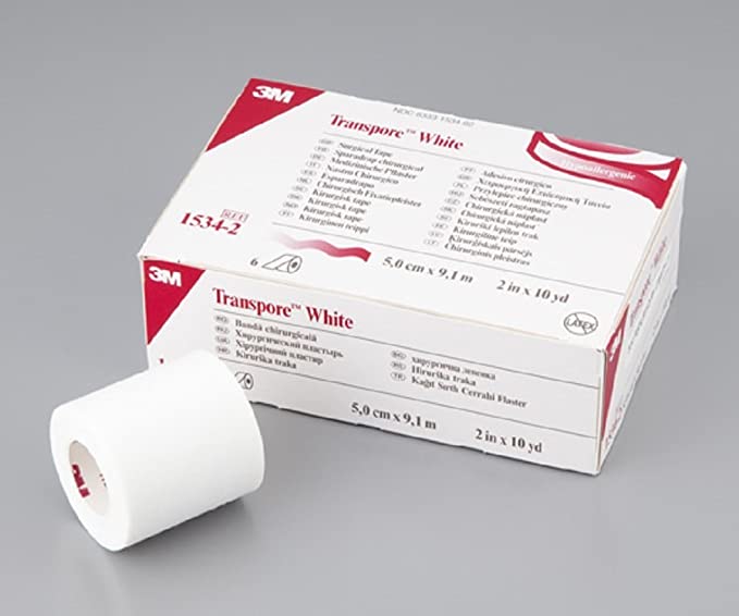 White Dressing Tape 1" x 10 yds 12/bx 10 bx/cs-Sold by EA - 1534-1