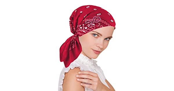 BANDANA SCARF PINK RIBBON RED RHINESTONE-CE-BDNASCRF-PR-RED