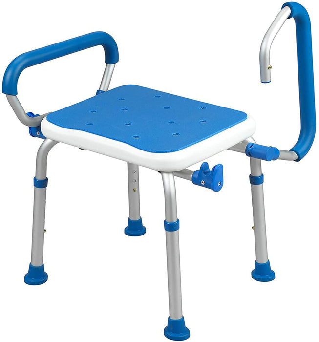Shower Chair without Back, Flip up Arms