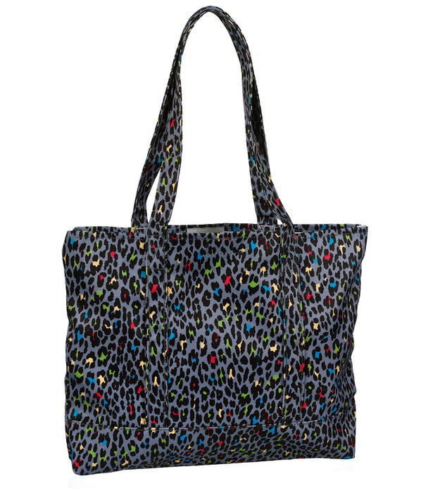 LEOPARD PRINT GREY FASHION TOTE