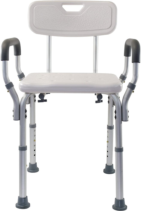 Molded Shower Bench with Arms & Back