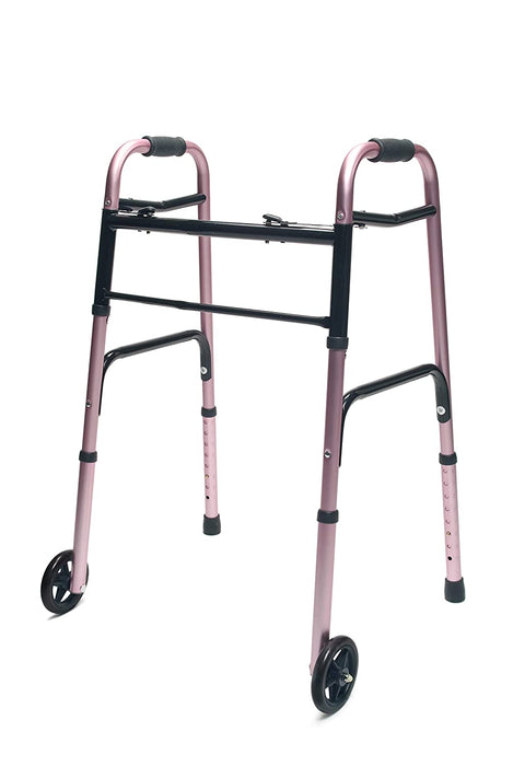 Lumex ColorSelect Adult Walker with Wheels, Adult, Pink - 716270PK-2