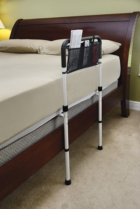 Endurance Height Adjustable Hand Bed Rail with Floor Supports and Pouch