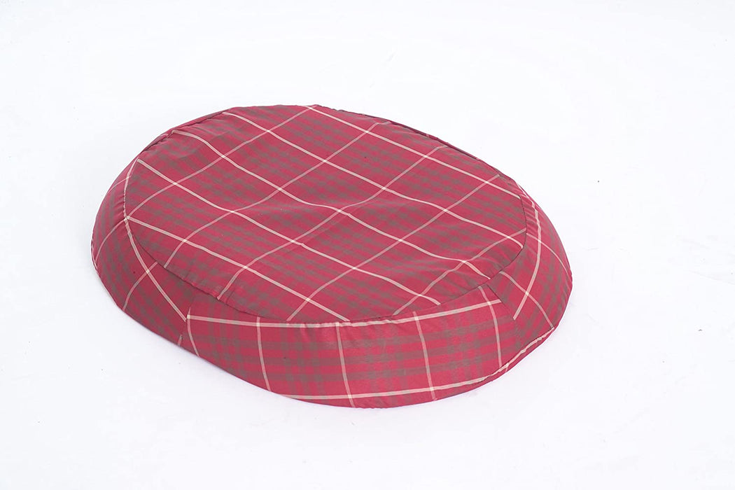 Molded Donut Cushion With Plaid Cover 16in - N8002-P