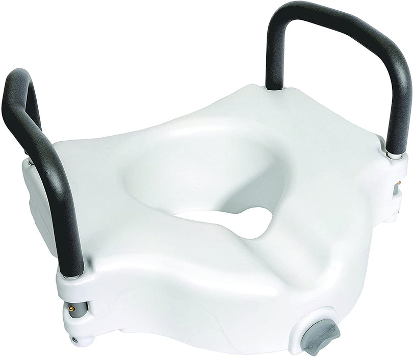 Locking Molded Raised Toilet Seat with Arms