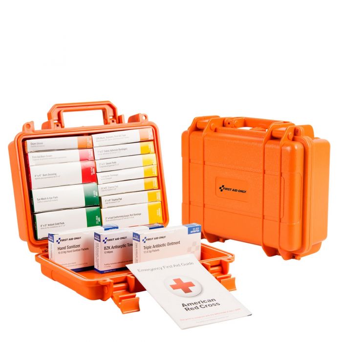 16 Unit First Aid Kit, ANSI A,  Waterproof Case