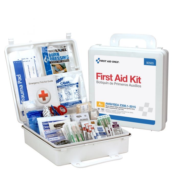 50 Person First Aid Kit, ANSI A+, Plastic Case