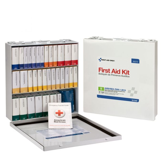 54 Unit First Aid Kit, ANSI B,  Metal Case