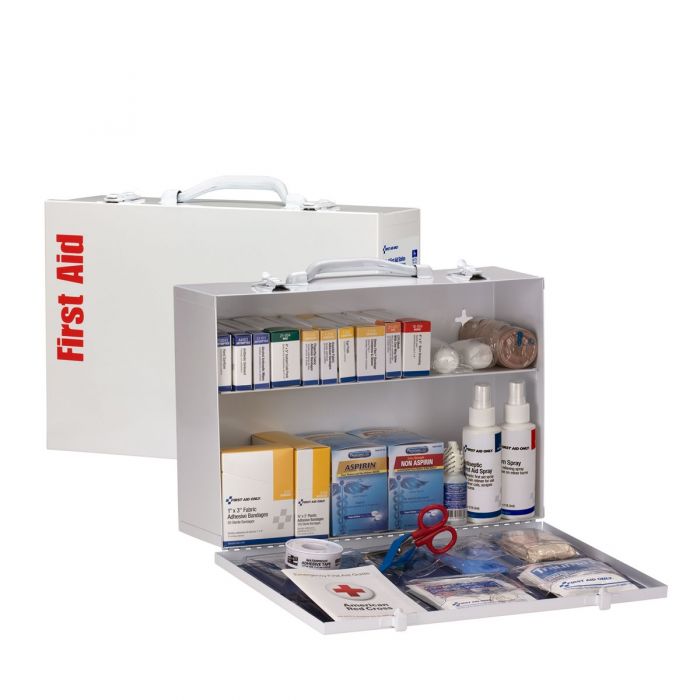 2 Shelf First Aid ANSI A+ Metal Cabinet, with Meds