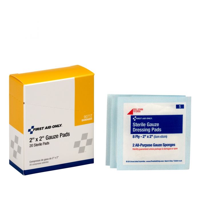 2"x2" Sterile Gauze Pads, 20/box