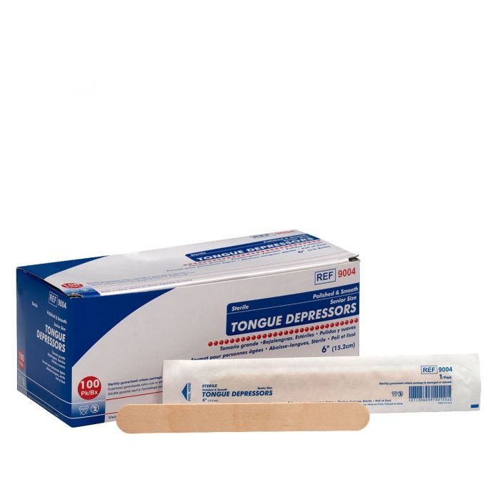 Sterile Tongue Depressors, 6", 100/box