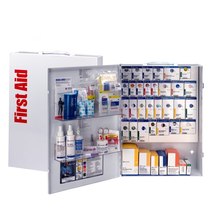 XL Metal Smart Compliance General Business First Aid Cabinet without Meds, Custom Logo