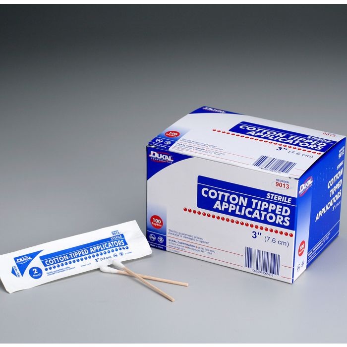 Sterile Cotton Tipped Applicators, 3" Wood Shaft, 100x2/box