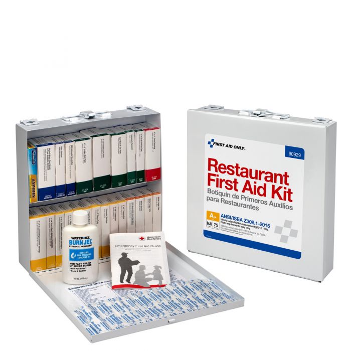 75 Person Restaurant First Aid Kit, ANSI A+, Metal Case