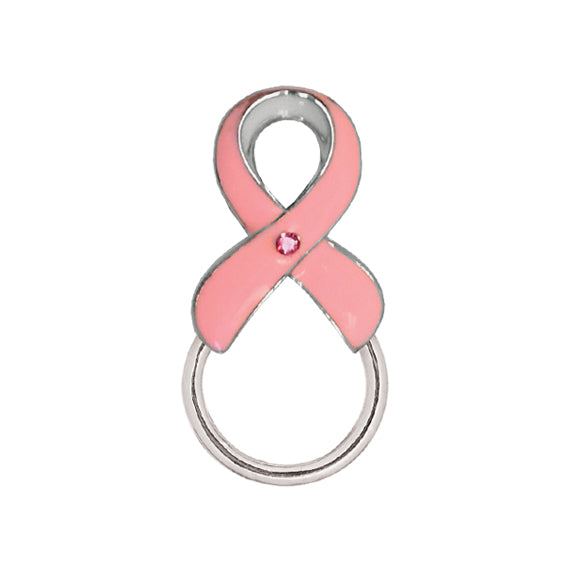 PINK RIBBON BADGE TAC W/JEWEL