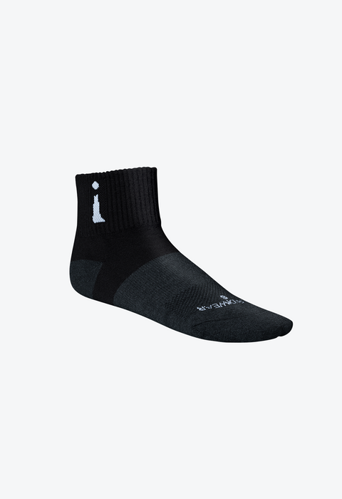 Active Socks, Quarter, Black, S - B204a