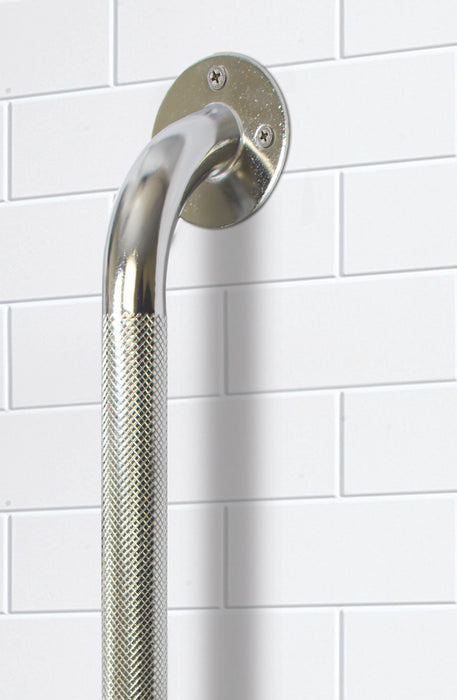Knurled Grab Bar Chrome Finish 12" Length - B3212C