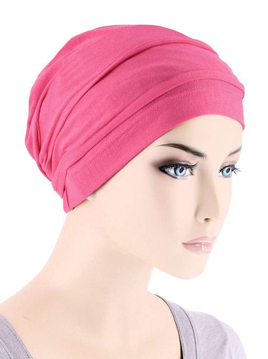 Bamboo Pleated Cap In Bubblegum Pink -BBCAP-HOTPINK
