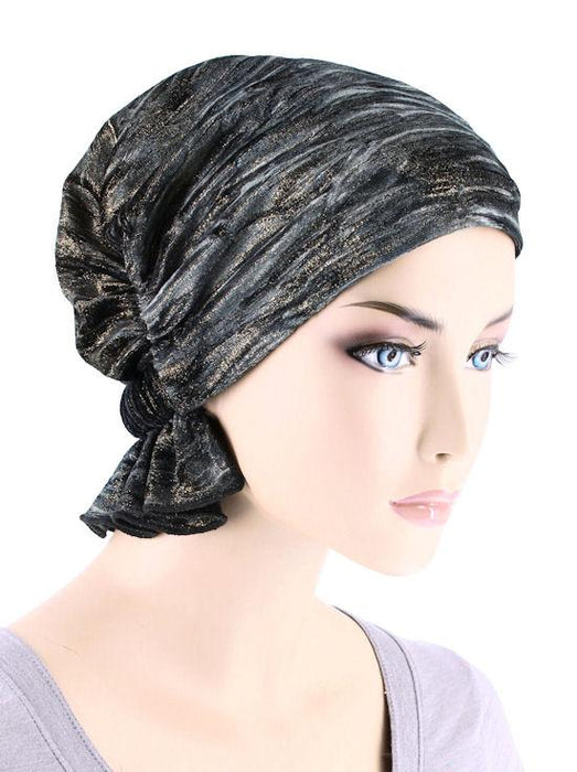The Abbey Cap In Crushed Velour Midnight Shimmer-ABBEY-652