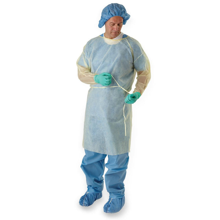 GOWN COVER SPNBND SIDE-NCK TIE YEL REG/L - CRI4000