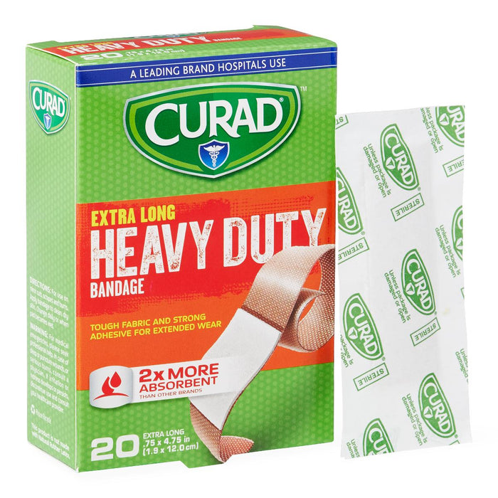 BANDAGE HEAVY DUTY CURAD .75 X 4.75, 20CT - CUR01101RB
