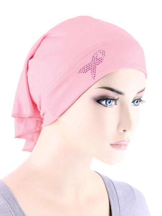 BANDANA WRAP PINK RIBBONRHINESTUD IN PINK-CE-BDNAWRAPPR-PINK